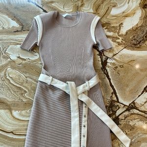 Jonathan Simkhai Sweater dress, leather tie, Small, NWOT!